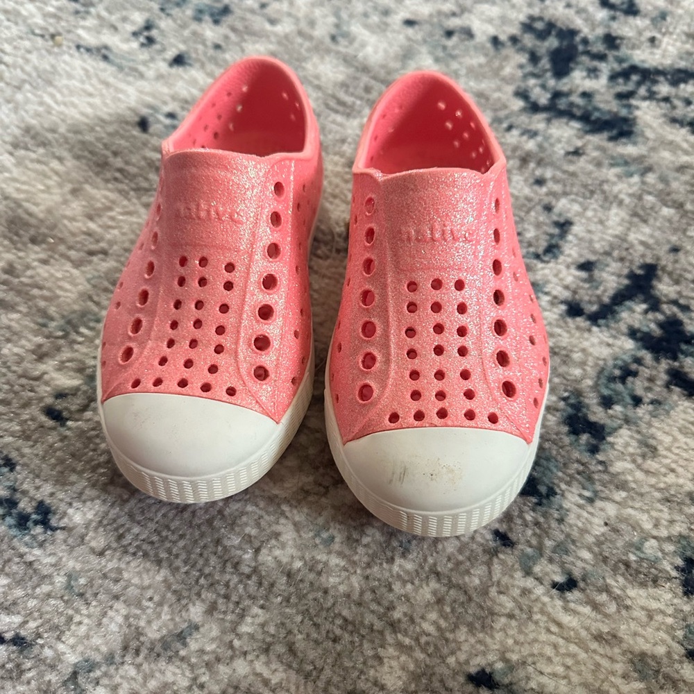 Native Shoes Pink and White Slip-On Sandals
